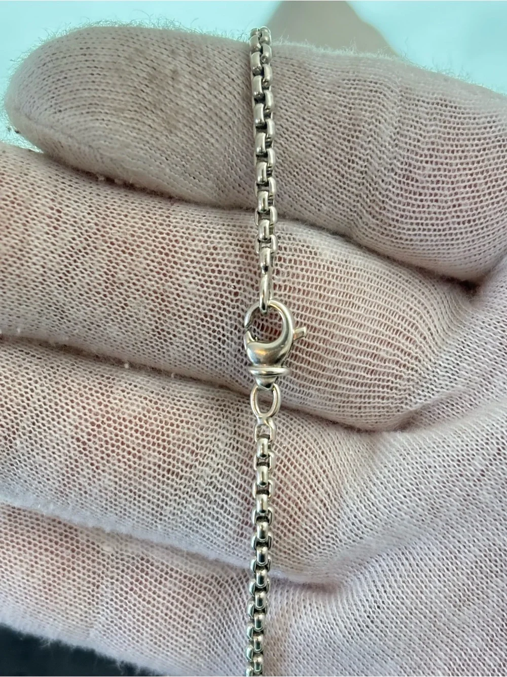 David Yurman 925 & 14k Gold Cookie Cable Necklace with Peridot 16